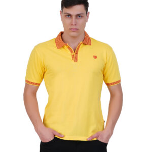 Grey Armour Premium Cotton Plain Polo T-shirt Half Sleeve - Light Yellow, L