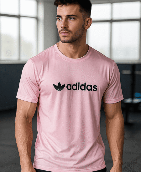 New Dry fit Adi Premium Lycra Embossed Sports Round Neck T shirt
