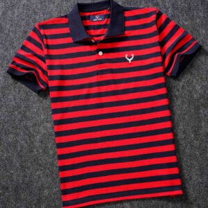 Classic Premium Cotton Stripped Polo T shirt Half Sleeve