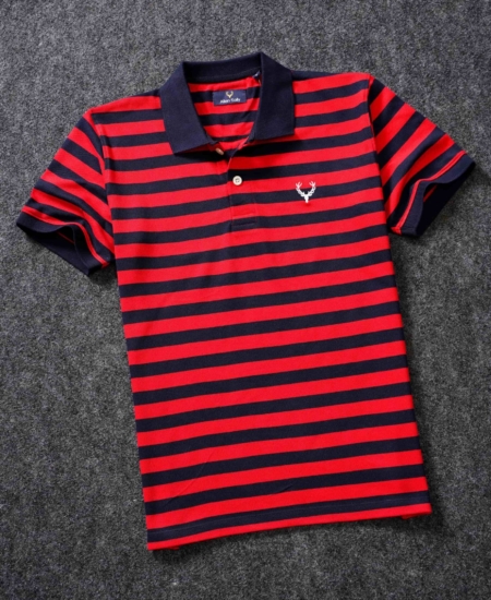 Classic Premium Cotton Stripped Polo T shirt Half Sleeve