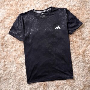 Athletics Sports Premium Quality Embossed Men's T-shirt - Black, L