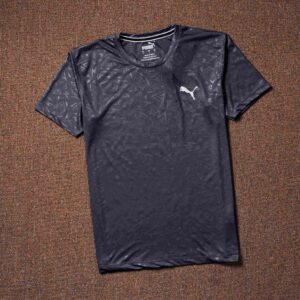 Athletics Sports Premium Quality Embossed Men's Sports Round Neck Tshirt - Dark Grey, L