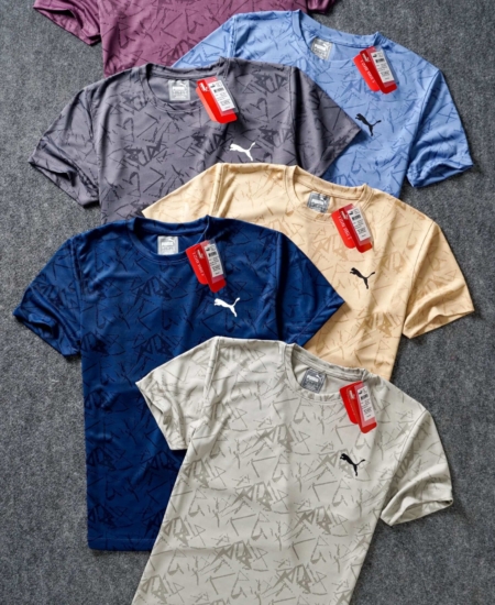 New Premium Jacquard Design Men’s Sports Round Neck T-shirt