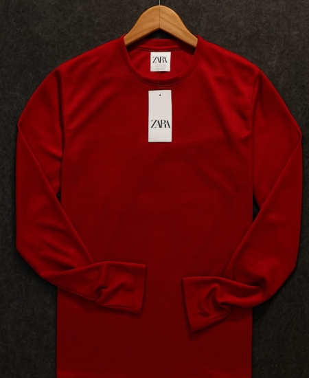Zaro Premium Quality Polyester Plain Waffle Full Sleeve T shirt
