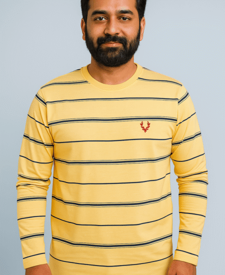 Brand New AS Cotton Stripped Round neck Full Sleeve T-shirt