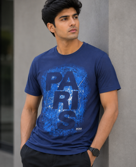 Brand New HB Cotton Men’s Printed Round Neck T-shirt