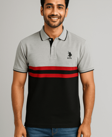 Branded US Cut & Sew Cotton Pique Mens Polo T-shirt