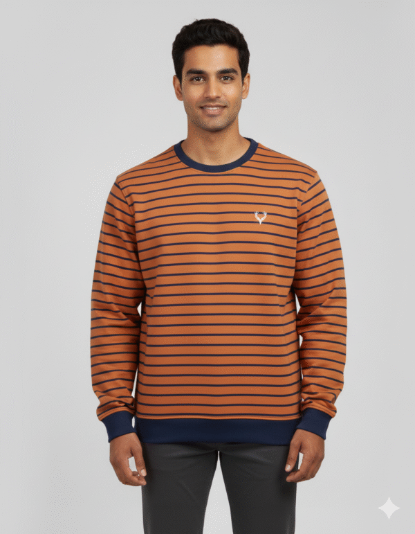 Trendy Loop New Trendy Loop Knit Cotton Stripped Sweatshirt Full Sleeve – Vpbro Retail