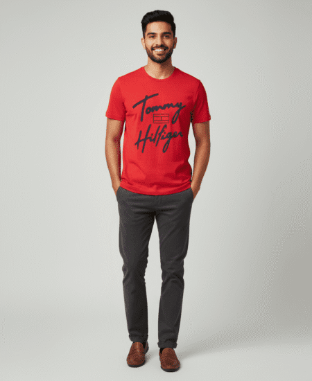 TMY New Premium Pure Cotton Chest Print Round Neck T-Shirt