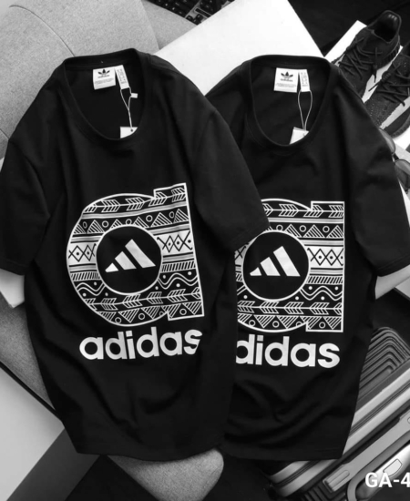 Brand New Pure Cotton Chest Print Round Neck T-Shirt