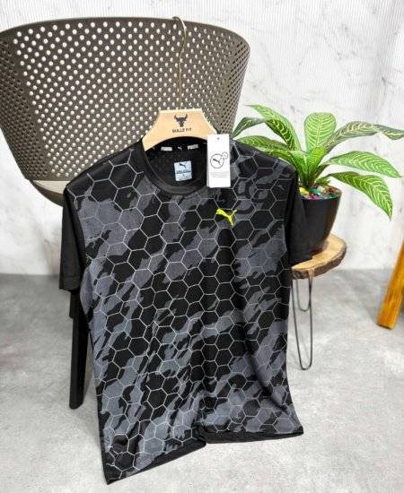 New Nest Print Men’s Sports Dry Fit Round Neck T-shirt