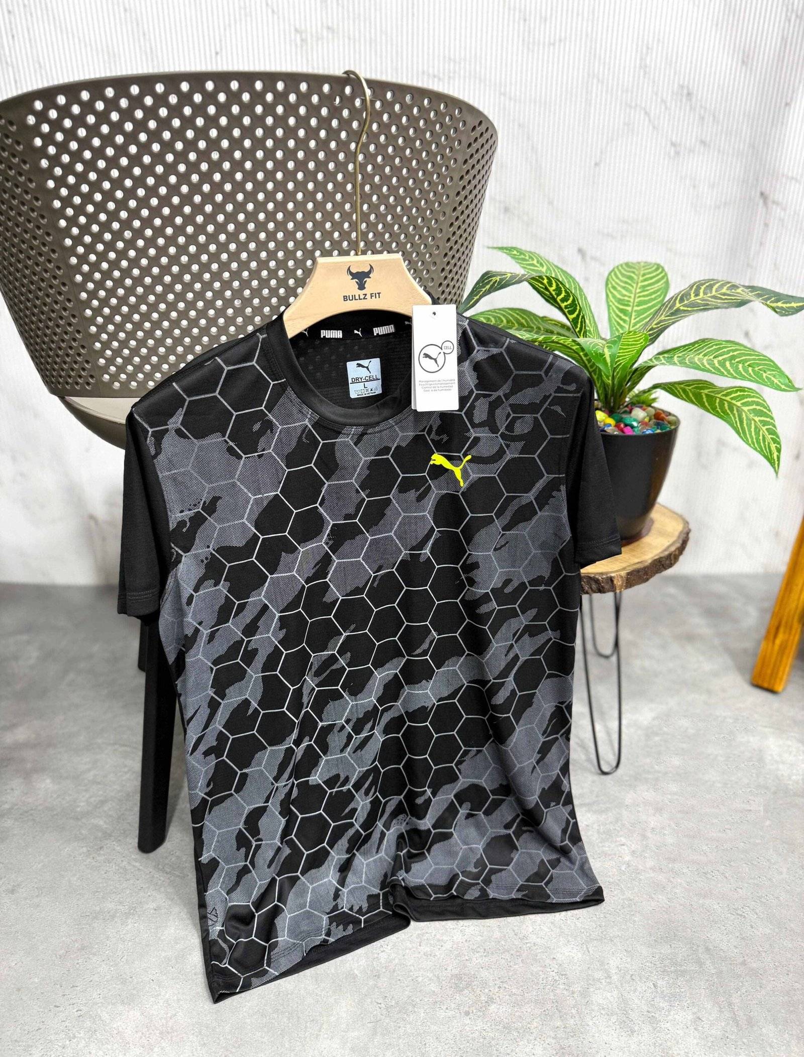 New Nest Print Men’s Sports Dry Fit Round Neck T-shirt