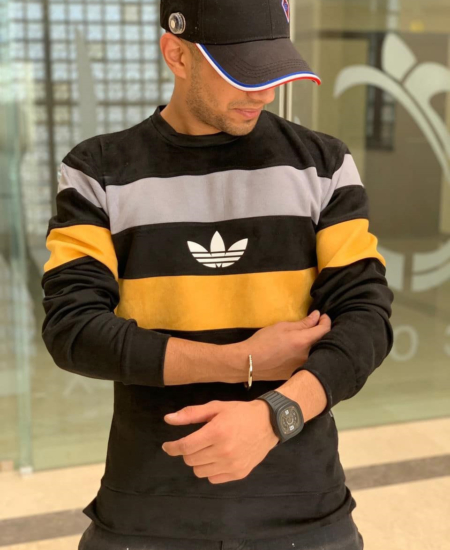 Brand New Adi Loop Knit Cotton Cut & Sew Embroidery Sweatshirt Full Sleeve