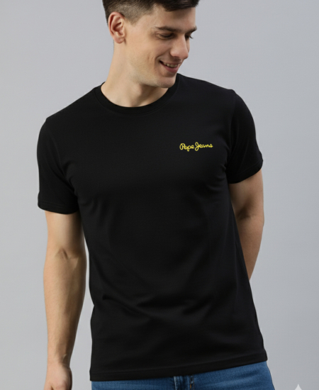 Brand New PEPJ Premium Men’s Plain Chest Logo Printed Round Neck T-Shirt