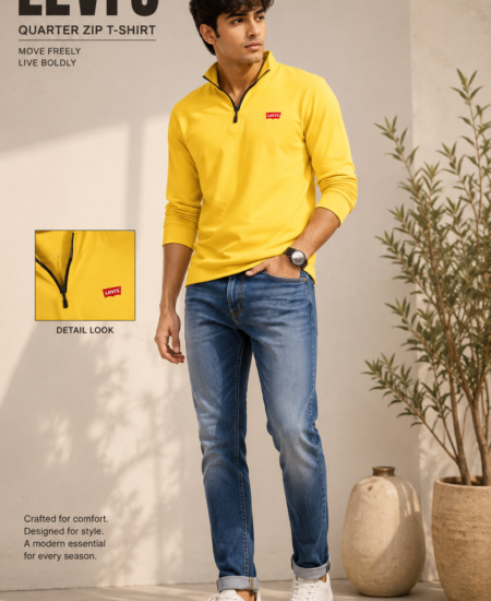 Branded Lavis Solid Plain Stretchable Hi neck Zipper Full Sleeve