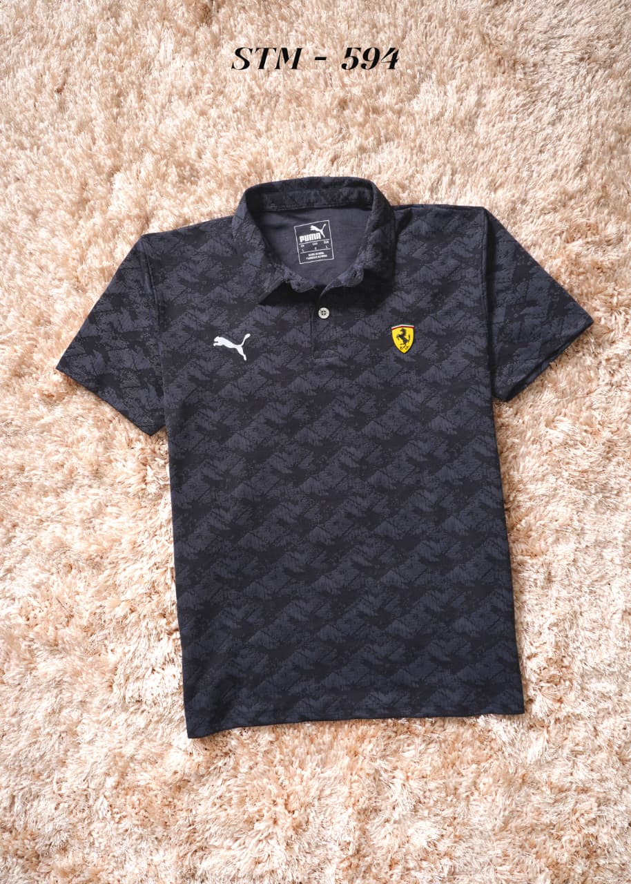 PMA Ferrari Rare Collection Sports Jacquard Fabric Sports Polo T-shirt