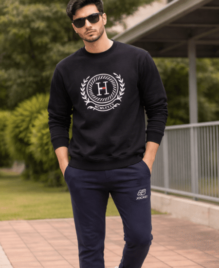 Branded TMY Premium Quality Loop Knit Embroidery Sweatshirt Full Sleeve