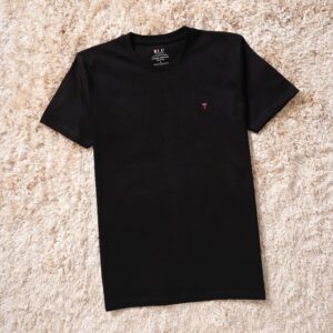 Brand New LUPH Premium Men's Plain Chest Logo Round Neck T-Shirt - Black, M