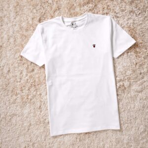 Brand New LUPH Premium Men's Plain Chest Logo Round Neck T-Shirt - White, L
