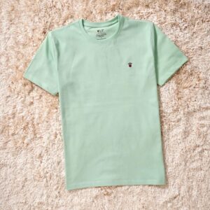 Brand New LUPH Premium Men's Plain Chest Logo Round Neck T-Shirt - Mint Green, L