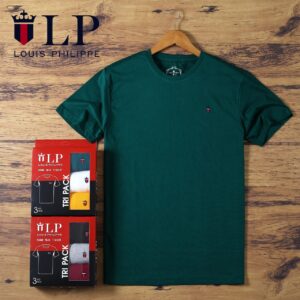 Brand New LUPH Premium Men's Plain Chest Logo Round Neck T-Shirt - Olive Green, L