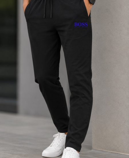 Hugo Bos Cotton Loop Knit Track Pant Without Cuff
