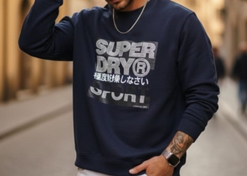 Branded SDRY Premium Quality Loop Knit Printed Sweatshirt Full Sleeve