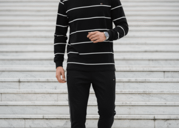 Multi Brand New Trendy Cotton Stripped Round neck Full Sleeve T-shirt