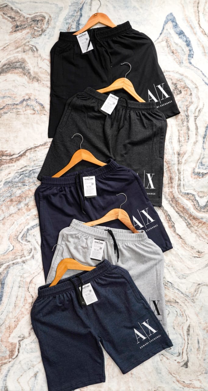 Brand New AX Logo Printed Armin Cotton Loop Knit Shorts