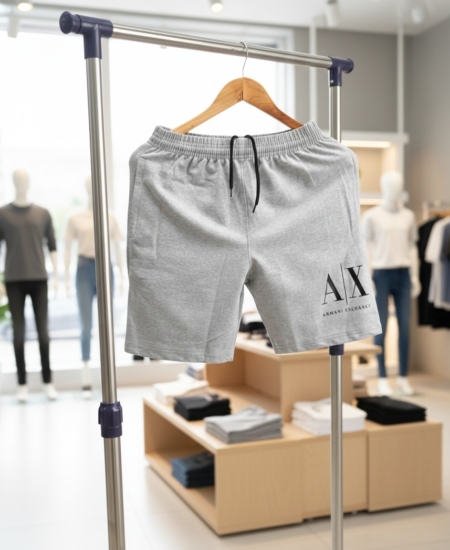 Brand New AX Logo Printed Cotton Loop Knit Shorts