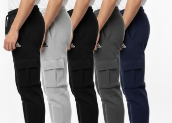 ADI Cotton Loop Knit Cargo Track Pant With Cuff