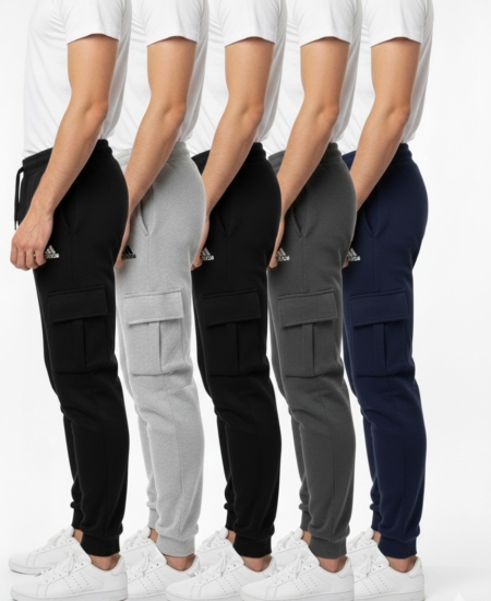 ADI Cotton Loop Knit Cargo Track Pant With Cuff