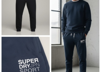 SDRY Premium Cotton Loop Knit Track pant with cuff