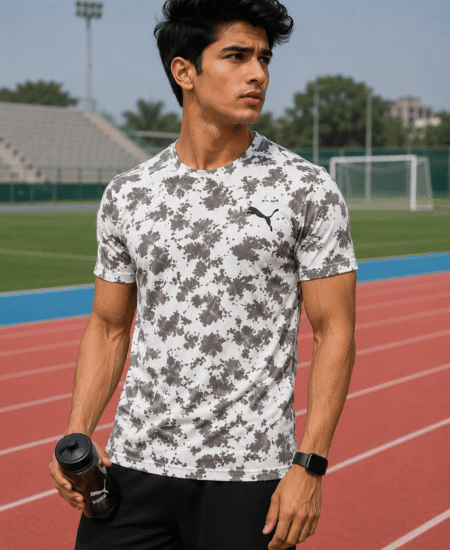 PMA Premium Sports Tie & Dye Lycra Round neck T-shirt