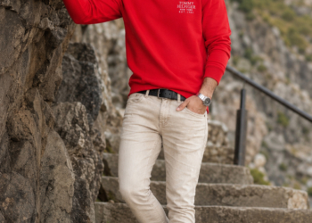 Brand TMY Loop Knit Cotton Embroidery Sweatshirt Full Sleeve