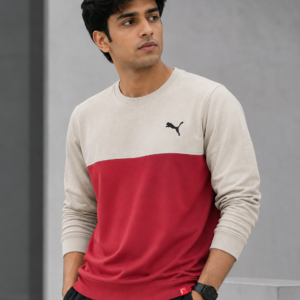 Branded PMA Fully Stretchable Cut & Sew Chest Embroidery Durby Sweatshirt Full Sleeve