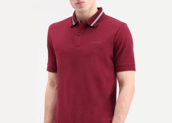 New RARE BIT Trendy Premium Jacquard Cotton Chest Logo Men’s Polo T-shirt