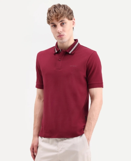 New RARE BIT Trendy Premium Jacquard Cotton Chest Logo Men’s Polo T-shirt