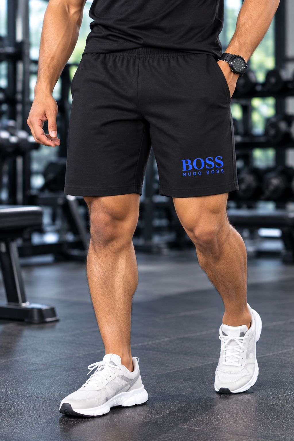 Athletic BOSS Shorts in Modern Gym