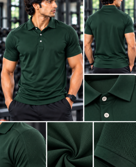 WHITE LABEL PREMIUM QUALITY SPORTS 4 WAY LYCRA COLLAR TSHIRT