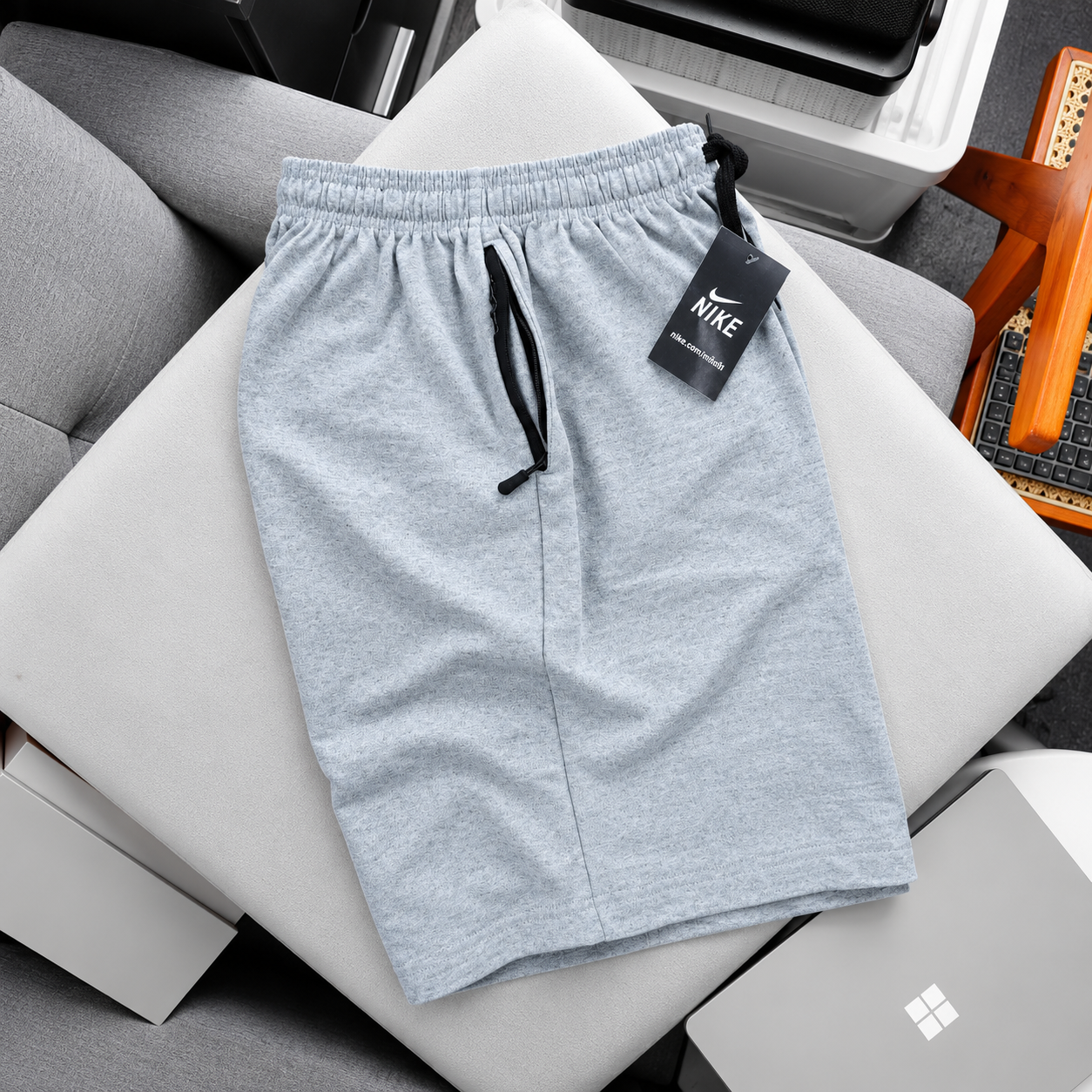 Grey Nike Shorts Flat Lay