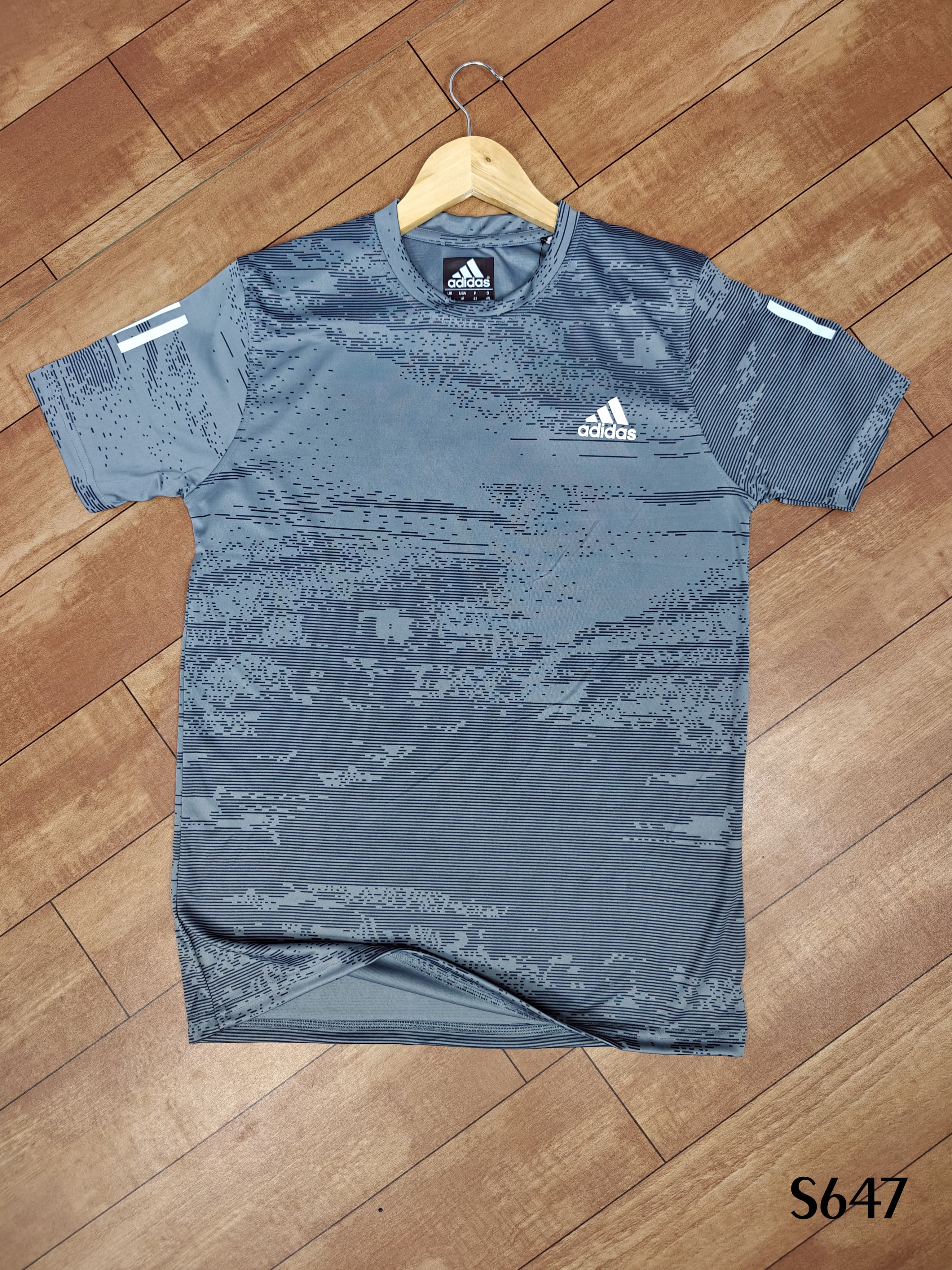 ADIDS Premium Sports Lycra All Over Printed Round neck T-shirt