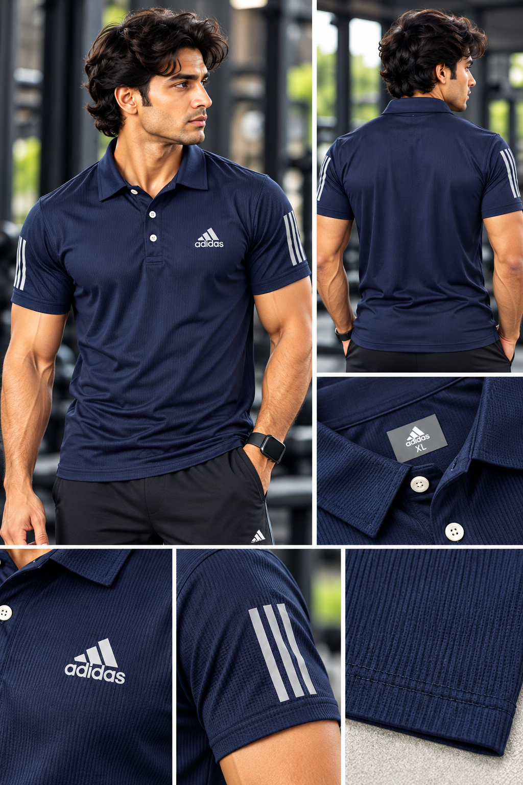 ADID PREMIUM QUALITY JACQUARD DESIGNER POLO TSHIRT