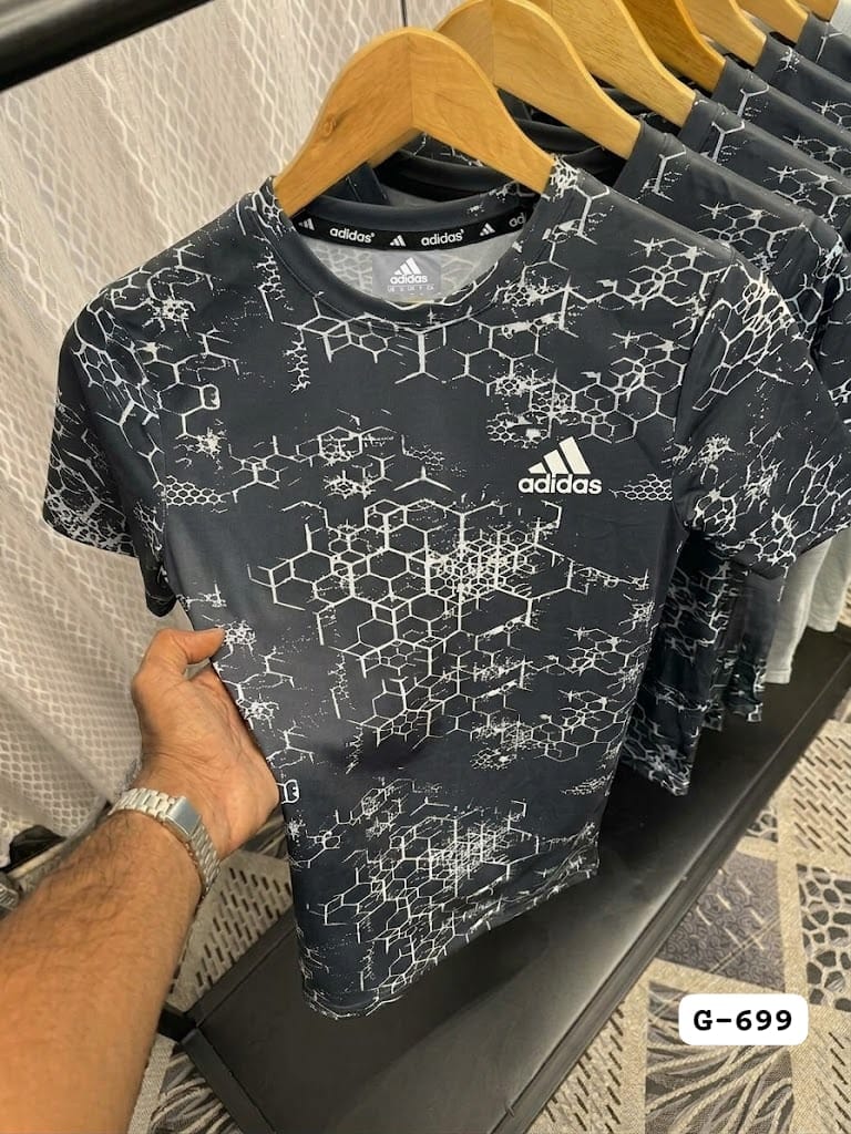 ADIDS TAIWAN IMPORTED FABRIC SPORTS DRI FIT ROUND NECK T-SHIRT