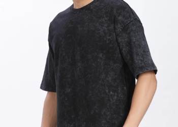 White Label Acid Wash Cotton Drop Shoulder Oversized T-shirt